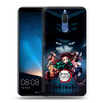 Силиконовый чехол на Huawei Nova 2i с принтом Demon Slayer Клинок рассекающий демонов