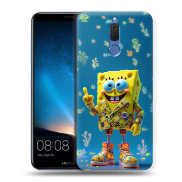 Силиконовый чехол на Huawei Nova 2i с принтом Спанч боб Спанчбоб