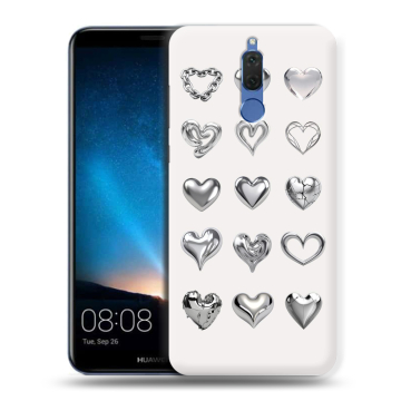 Силиконовый чехол на Huawei Nova 2i с принтом Y2K сердечки