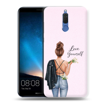 Силиконовый чехол на Huawei Nova 2i с принтом женский