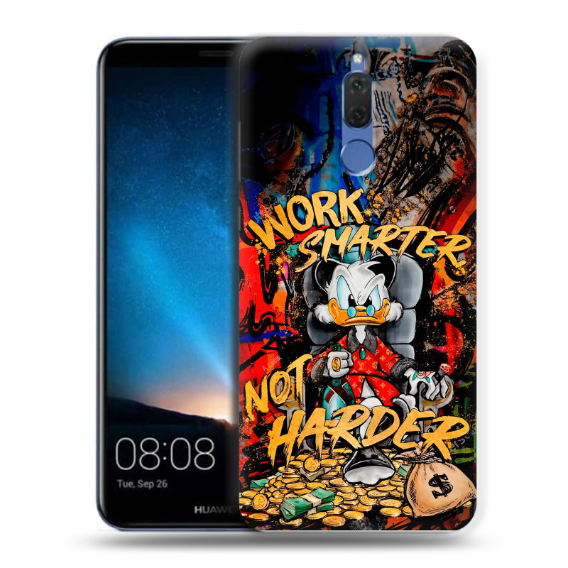 Силиконовый чехол на Huawei Nova 2i с принтом Дональд Дак Деньги Силиконовый чехол на Huawei Nova 2i с принтом Дональд Дак Деньги