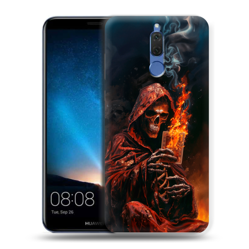 Силиконовый чехол на Huawei Nova 2i с принтом Скелет и карты Силиконовый чехол на Huawei Nova 2i с принтом Скелет и карты