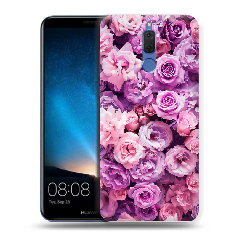 Силиконовый чехол на Huawei Nova 2i с принтом лавандовые розы Силиконовый чехол на Huawei Nova 2i с принтом лавандовые розы