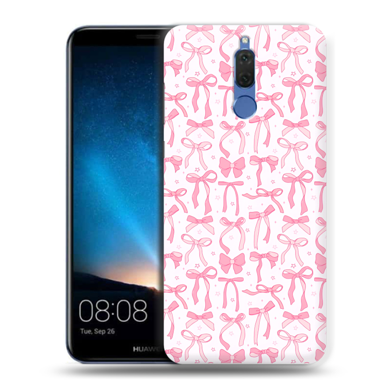 Силиконовый чехол на Huawei Nova 2i с принтом Розовые бантики Силиконовый чехол на Huawei Nova 2i с принтом Розовые бантики