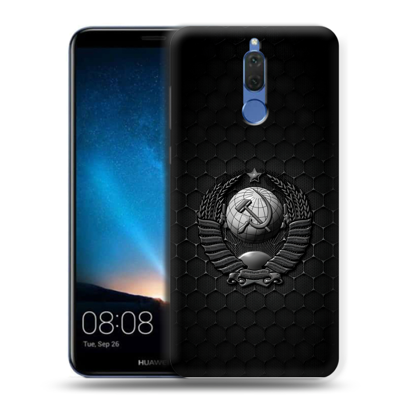 Силиконовый чехол на Huawei Nova 2i с принтом Герб Флаг СССР Силиконовый чехол на Huawei Nova 2i с принтом Герб Флаг СССР