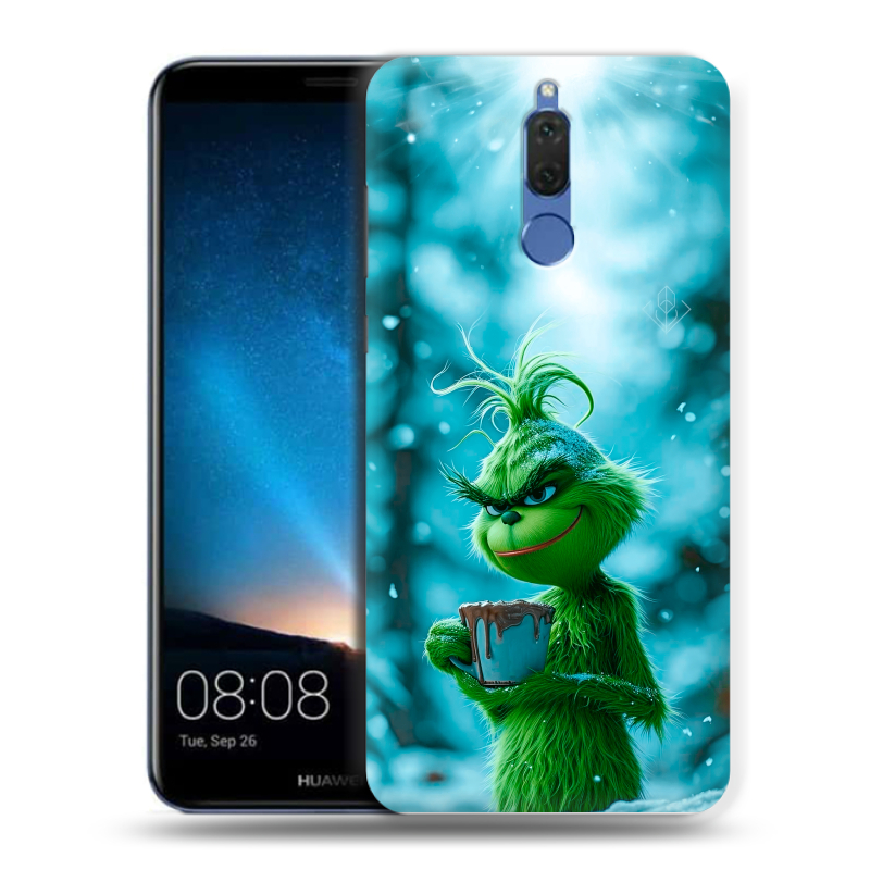 Силиконовый чехол на Huawei Nova 2i с принтом Новый год гринч Силиконовый чехол на Huawei Nova 2i с принтом Новый год гринч