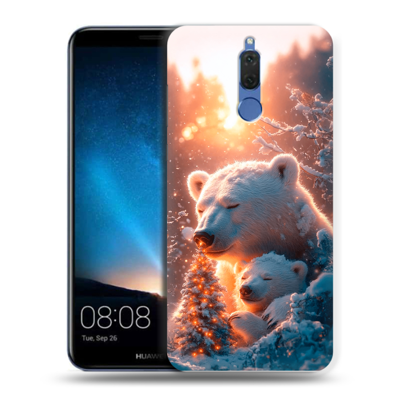 Силиконовый чехол на Huawei Nova 2i с принтом Новый год Силиконовый чехол на Huawei Nova 2i с принтом Новый год