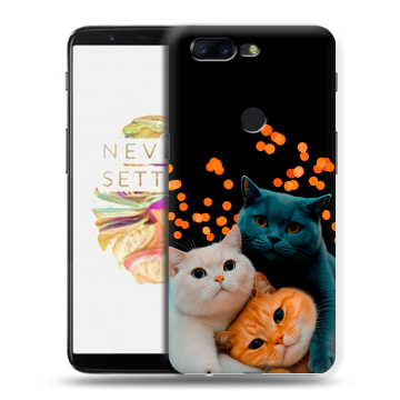 Силиконовый чехол на OnePlus 5T с принтом Кошки Силиконовый чехол на OnePlus 5T с принтом Кошки