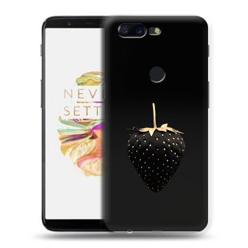 Силиконовый чехол на OnePlus 5T с принтом Черная клубника