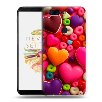Силиконовый чехол на OnePlus 5T с принтом Сердечки Силиконовый чехол на OnePlus 5T с принтом Сердечки