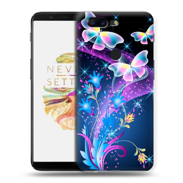 Силиконовый чехол на OnePlus 5T с принтом Бабочки
