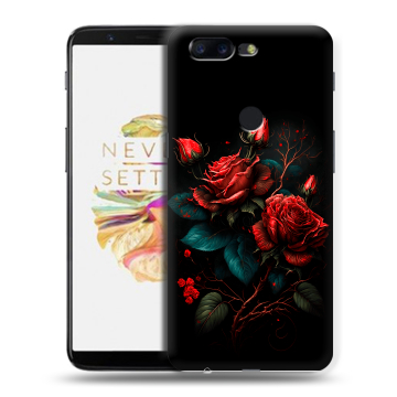 Силиконовый чехол на OnePlus 5T с принтом Розы красные