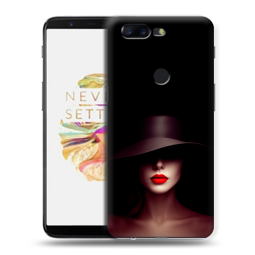 Силиконовый чехол на OnePlus 5T с принтом Девушка в шляпе
