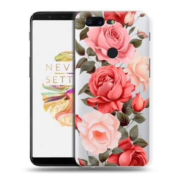 Силиконовый чехол на OnePlus 5T с принтом Розы