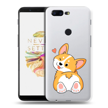 Силиконовый чехол на OnePlus 5T с принтом Корги