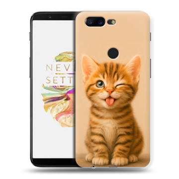 Силиконовый чехол на OnePlus 5T с принтом котенок