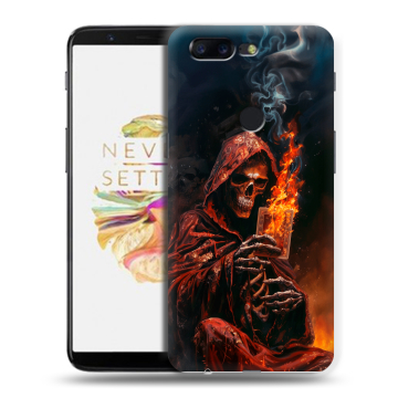 Силиконовый чехол на OnePlus 5T с принтом Скелет и карты