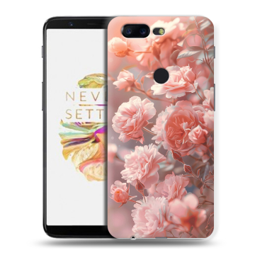 Силиконовый чехол на OnePlus 5T с принтом Розовые розы