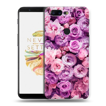 Силиконовый чехол на OnePlus 5T с принтом лавандовые розы