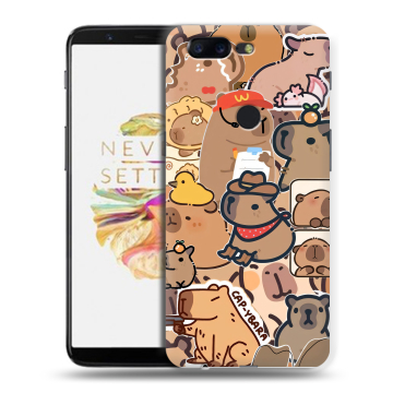 Силиконовый чехол на OnePlus 5T с принтом капибара