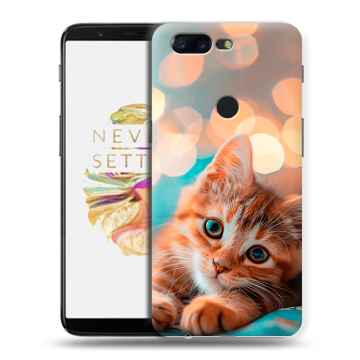 Силиконовый чехол на OnePlus 5T с принтом котик