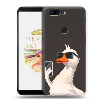 Силиконовый чехол на OnePlus 5T с принтом утка в очках