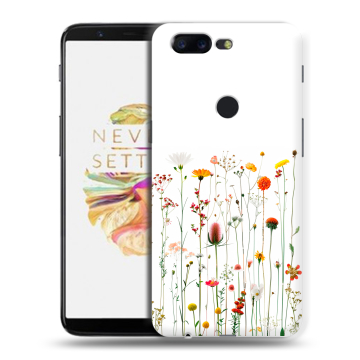 Силиконовый чехол на OnePlus 5T с принтом цветы