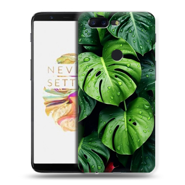 Силиконовый чехол на OnePlus 5T с принтом Листья