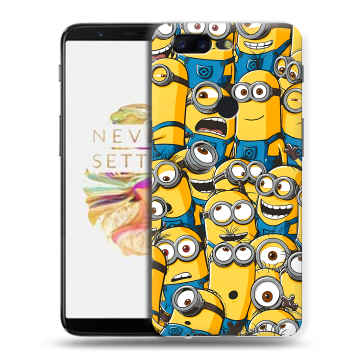 Силиконовый чехол на OnePlus 5T с принтом Миньоны