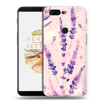 Силиконовый чехол на OnePlus 5T с принтом цветы лаванда