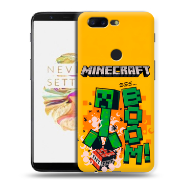 Силиконовый чехол на OnePlus 5T с принтом Майнкрафт Minecraft