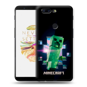 Силиконовый чехол на OnePlus 5T с принтом Майнкрафт Minecraft