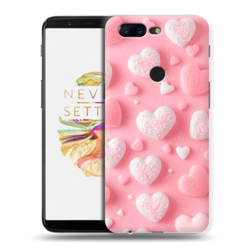 Силиконовый чехол на OnePlus 5T с принтом Сердечки