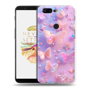 Силиконовый чехол на OnePlus 5T с принтом Бабочки Силиконовый чехол на OnePlus 5T с принтом Бабочки