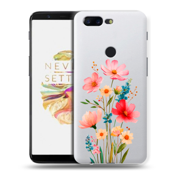 Силиконовый чехол на OnePlus 5T с принтом Цветы