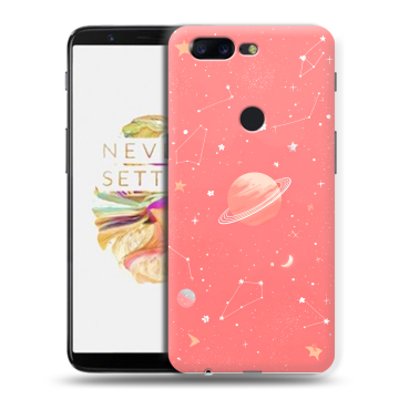 Силиконовый чехол на OnePlus 5T с принтом Розовый космос