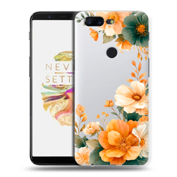 Силиконовый чехол на OnePlus 5T с принтом Цветы принт