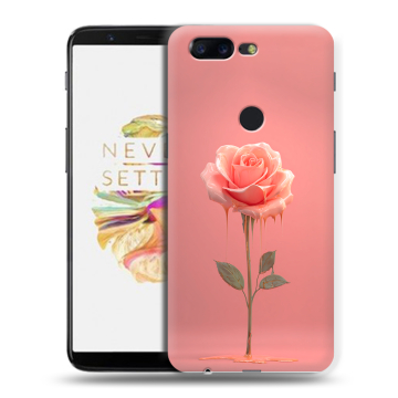 Силиконовый чехол на OnePlus 5T с принтом Розовая роза
