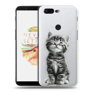 Силиконовый чехол на OnePlus 5T с принтом Котенок