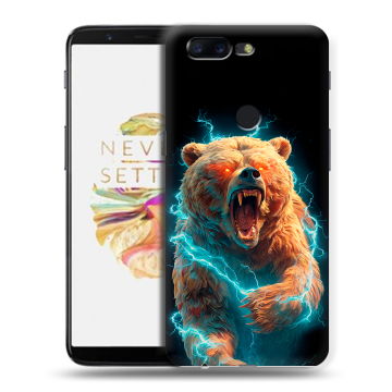 Силиконовый чехол на OnePlus 5T с принтом Медведь