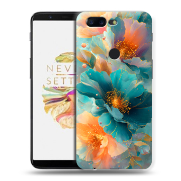 Силиконовый чехол на OnePlus 5T с принтом Цветы
