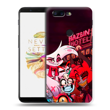 Силиконовый чехол на OnePlus 5T с принтом Hazbin Hotel Отель Хазбин
