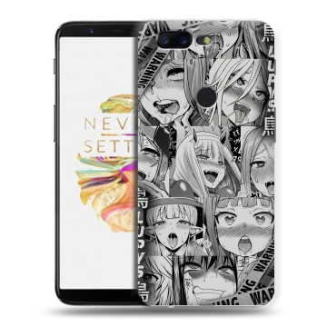 Силиконовый чехол на OnePlus 5T с принтом Ahegao Ахегао Аниме Силиконовый чехол на OnePlus 5T с принтом Ahegao Ахегао Аниме
