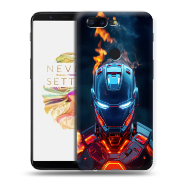 Силиконовый чехол на OnePlus 5T с принтом IronMan Железный человек