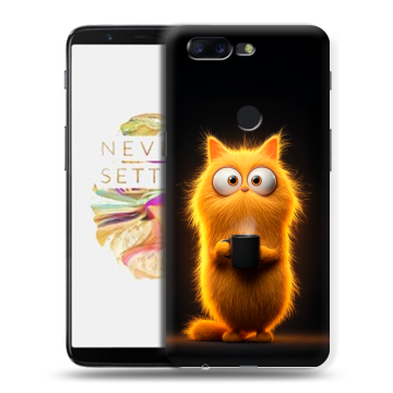 Силиконовый чехол на OnePlus 5T с принтом Смешной кот