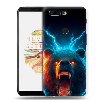 Силиконовый чехол на OnePlus 5T с принтом Медведь Силиконовый чехол на OnePlus 5T с принтом Медведь