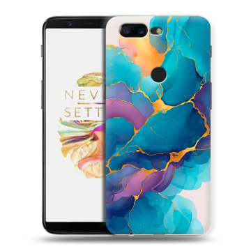 Силиконовый чехол на OnePlus 5T с принтом Мрамор блестки Силиконовый чехол на OnePlus 5T с принтом Мрамор блестки
