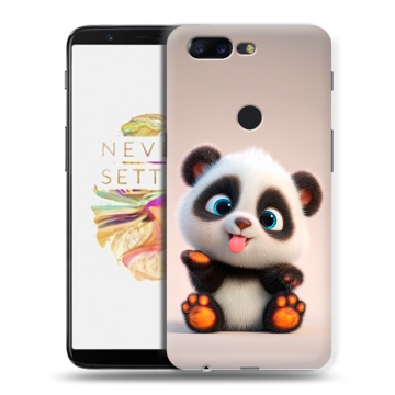 Силиконовый чехол на OnePlus 5T с принтом милая панда