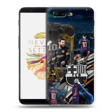 Силиконовый чехол на OnePlus 5T с принтом Messi Barcelona