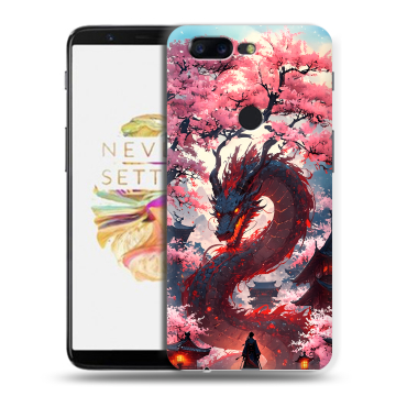 Силиконовый чехол на OnePlus 5T с принтом Дракон Японский